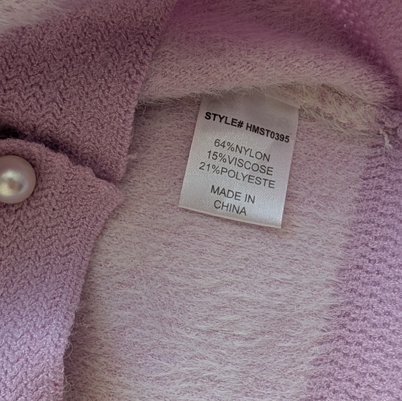 Haute Monde Women's Sweater Plaid Lilac White Two Plaid Cropped Set Size S NWT - Picture 11 of 16